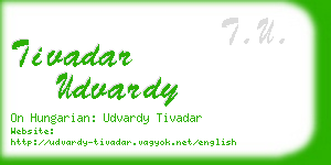 tivadar udvardy business card